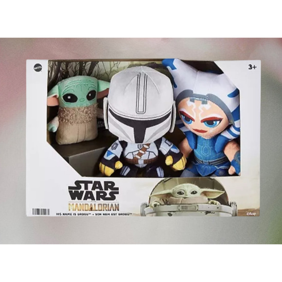 2021 Mattel Star Wars The Mandalorian 3-Pack Plush Set Grogu NWT - Picture 1 of 2